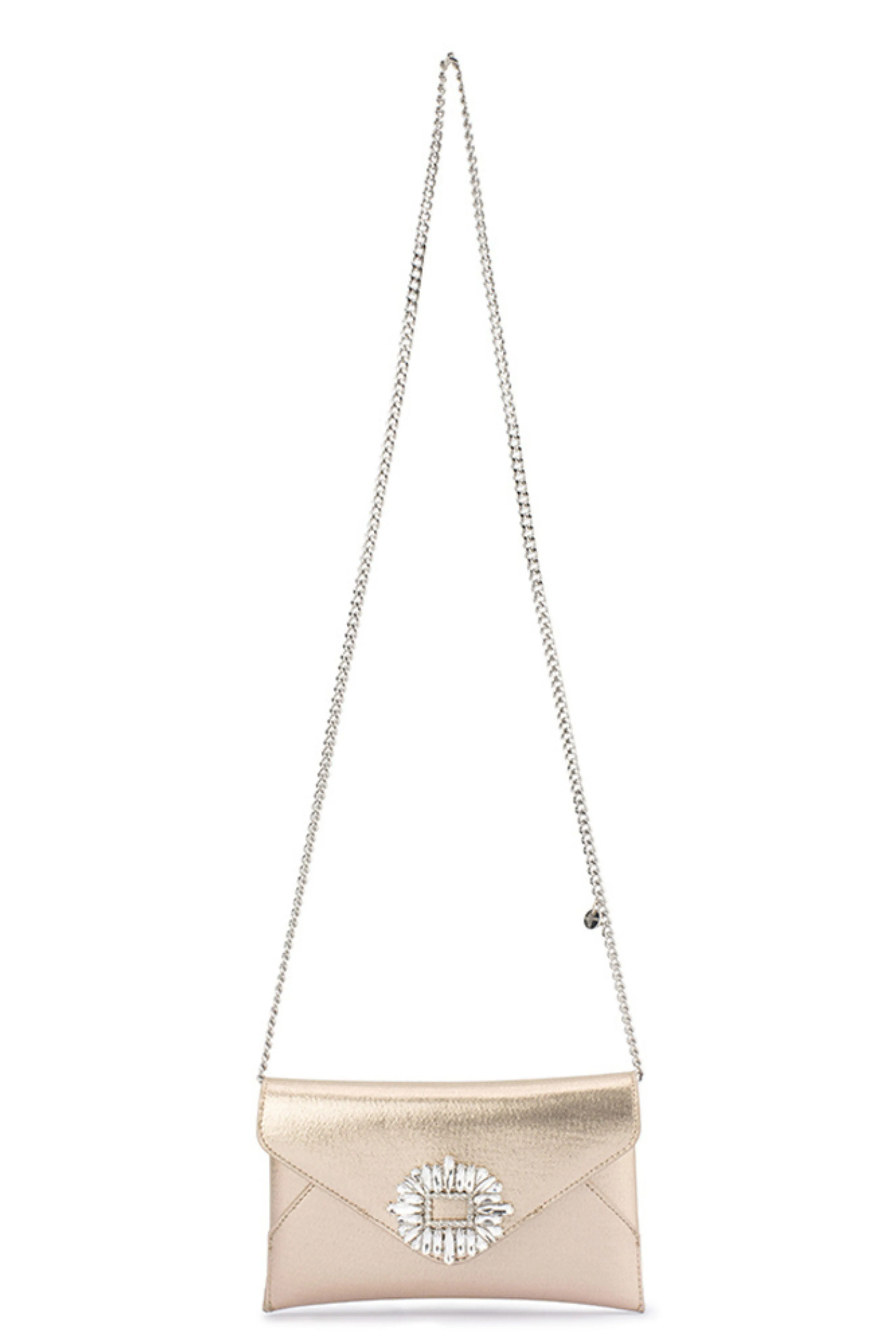 Antonia Crystal Envelope Clutch - Champagne