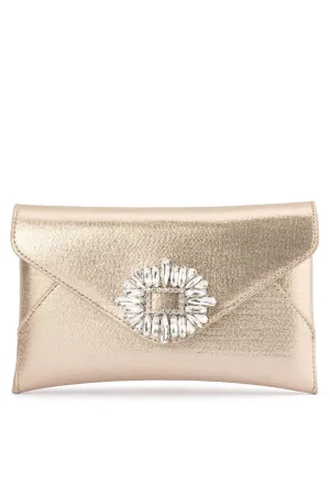 Antonia Crystal Envelope Clutch - Champagne