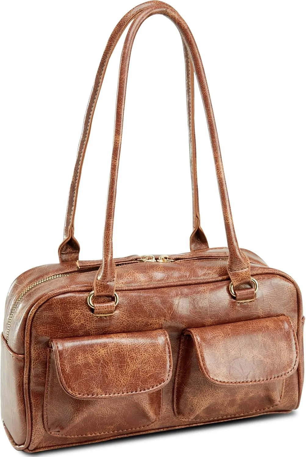 Aoekaff Shoulder Bag Purses For Women,Retro Leather Tote Handbags Satchel Under The Arm Clutch Bag