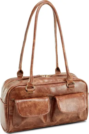 Aoekaff Shoulder Bag Purses For Women,Retro Leather Tote Handbags Satchel Under The Arm Clutch Bag