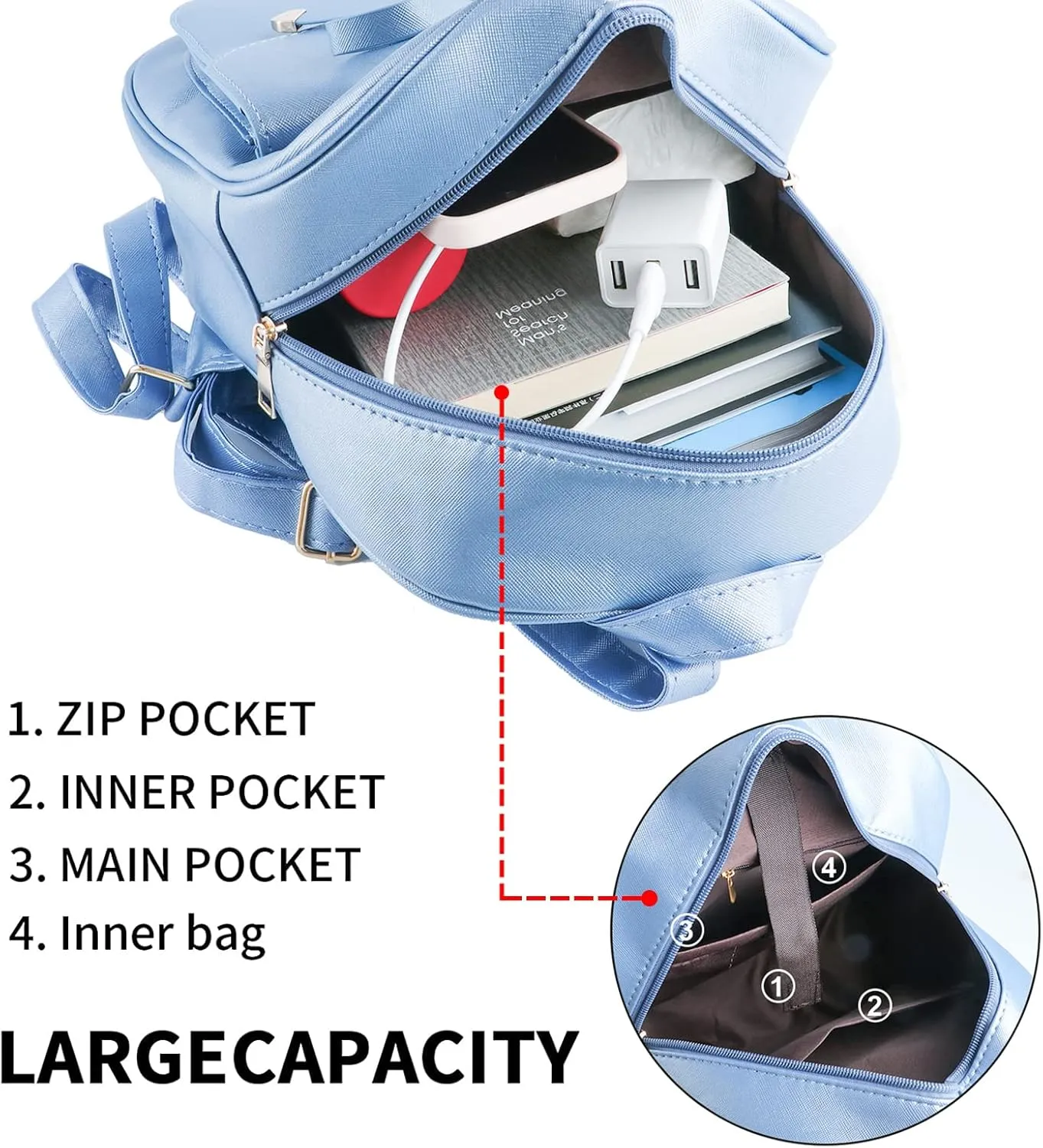 Aogist Mini Leather Backpack Purse 3-Pieces Fashion Bowknot Zipper Bags Cute Casual Travel Daypacks for and Women