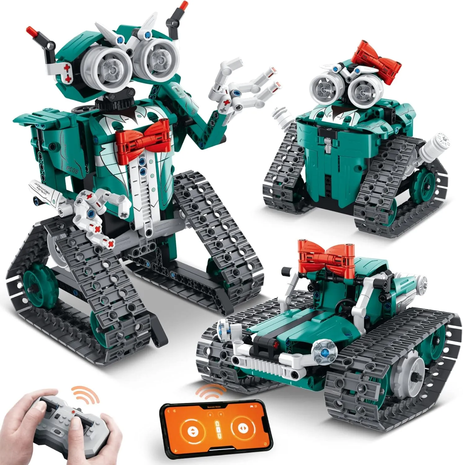 APP/Remote Control STEM Building Kits for Kids Ages 8-12 - 3 in 1 RC Robot Car Toys, 440 Pcs Educational Science Projects, Gift Ideas for Boys Girls