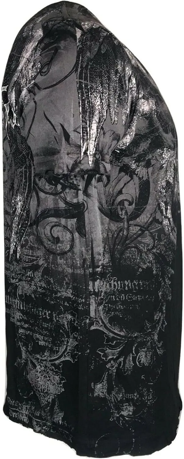 Archaic by Affliction Men's T-Shirt Spike Wings Navy