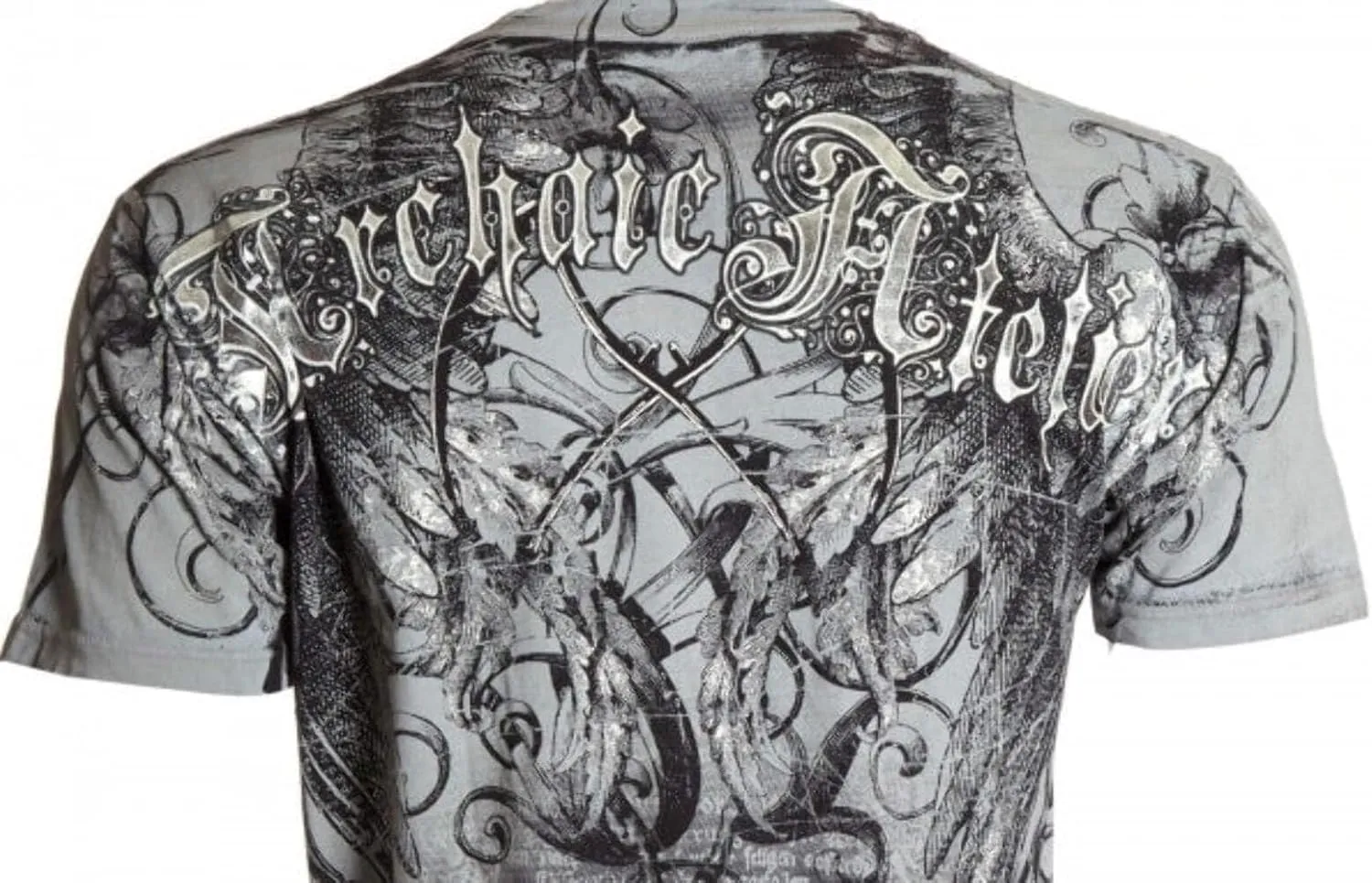 Archaic by Affliction Men's T-Shirt Spike Wings Navy