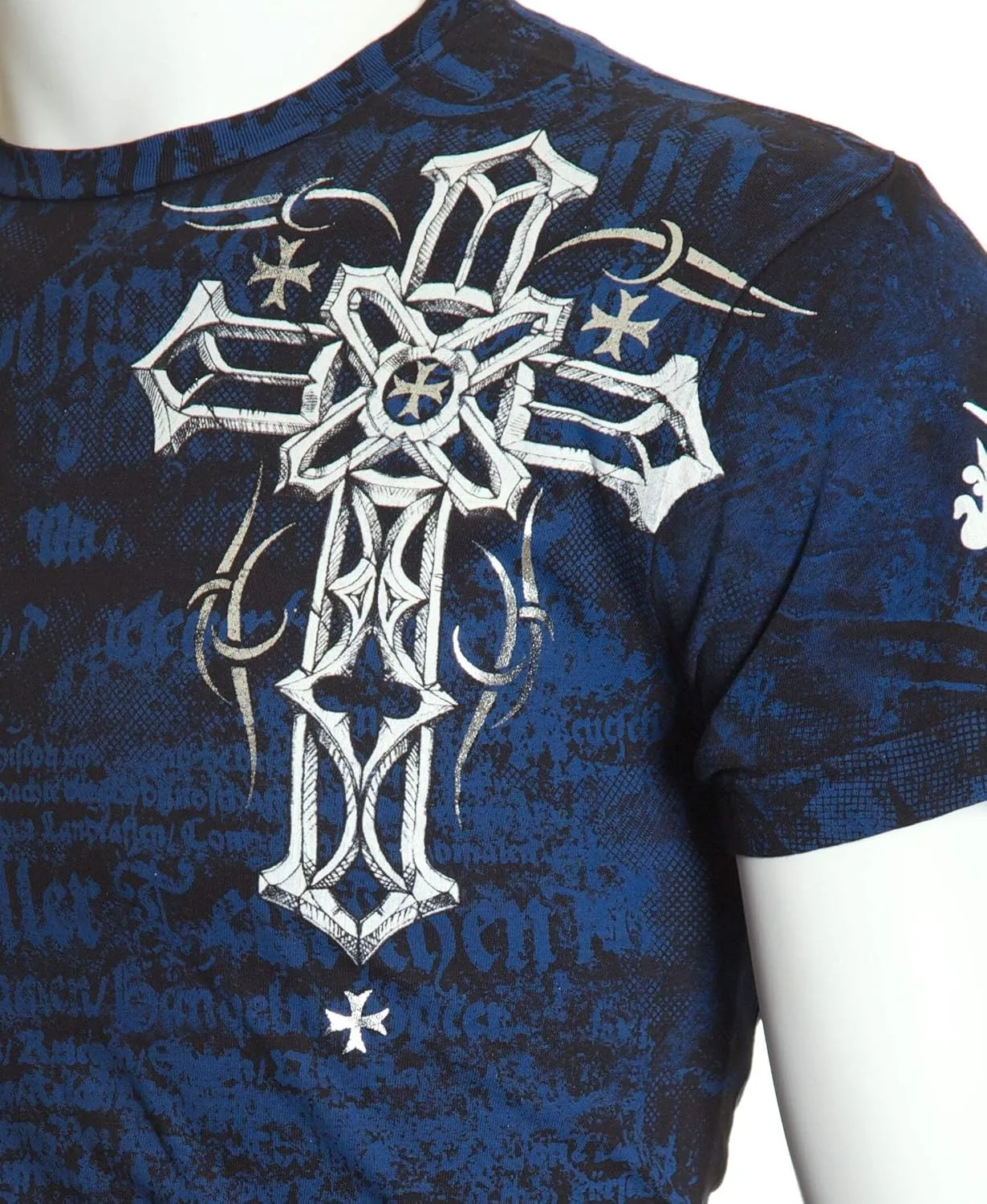 Archaic by Affliction Men's T-Shirt Spike Wings Navy