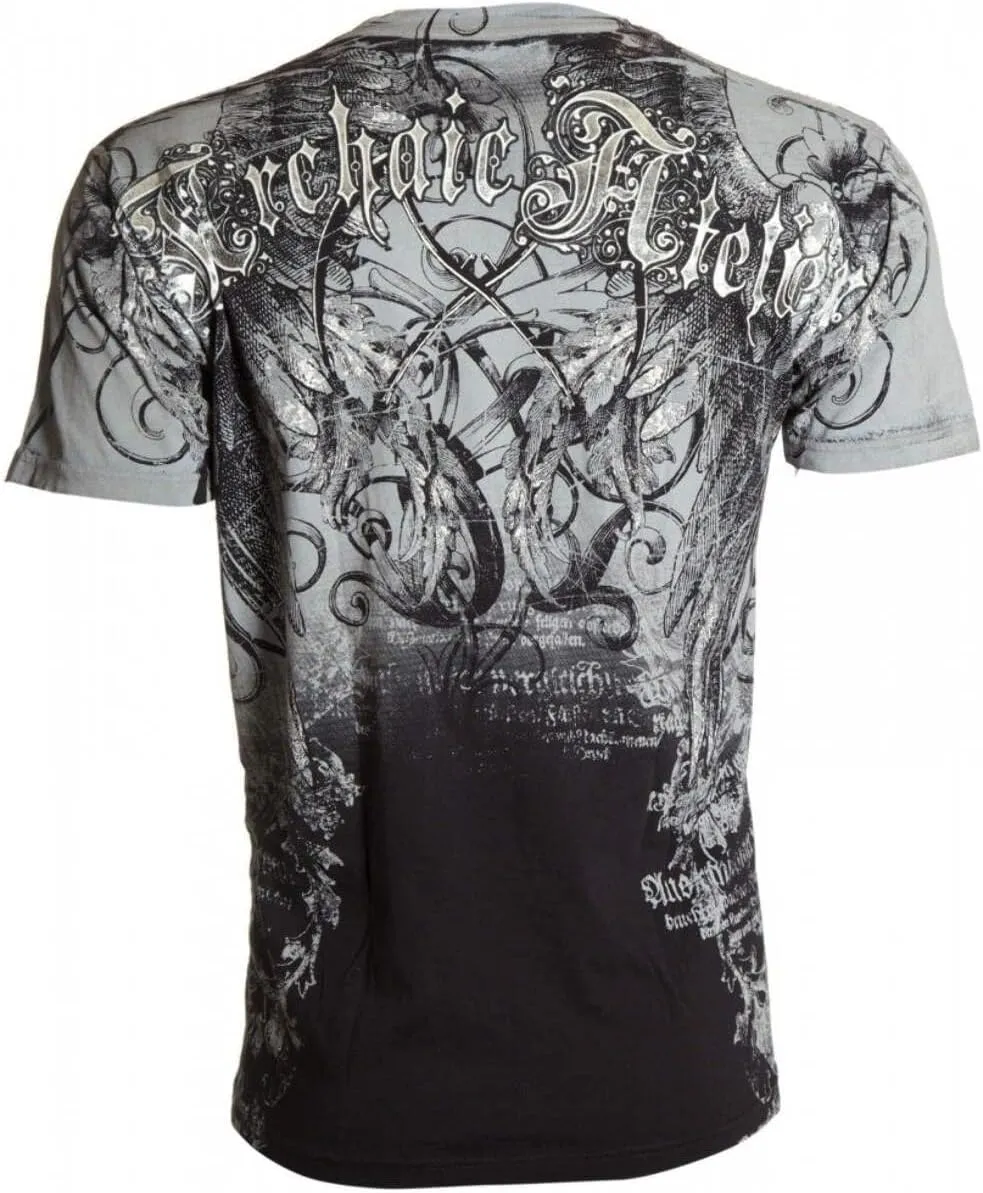 Archaic by Affliction Men's T-Shirt Spike Wings Navy