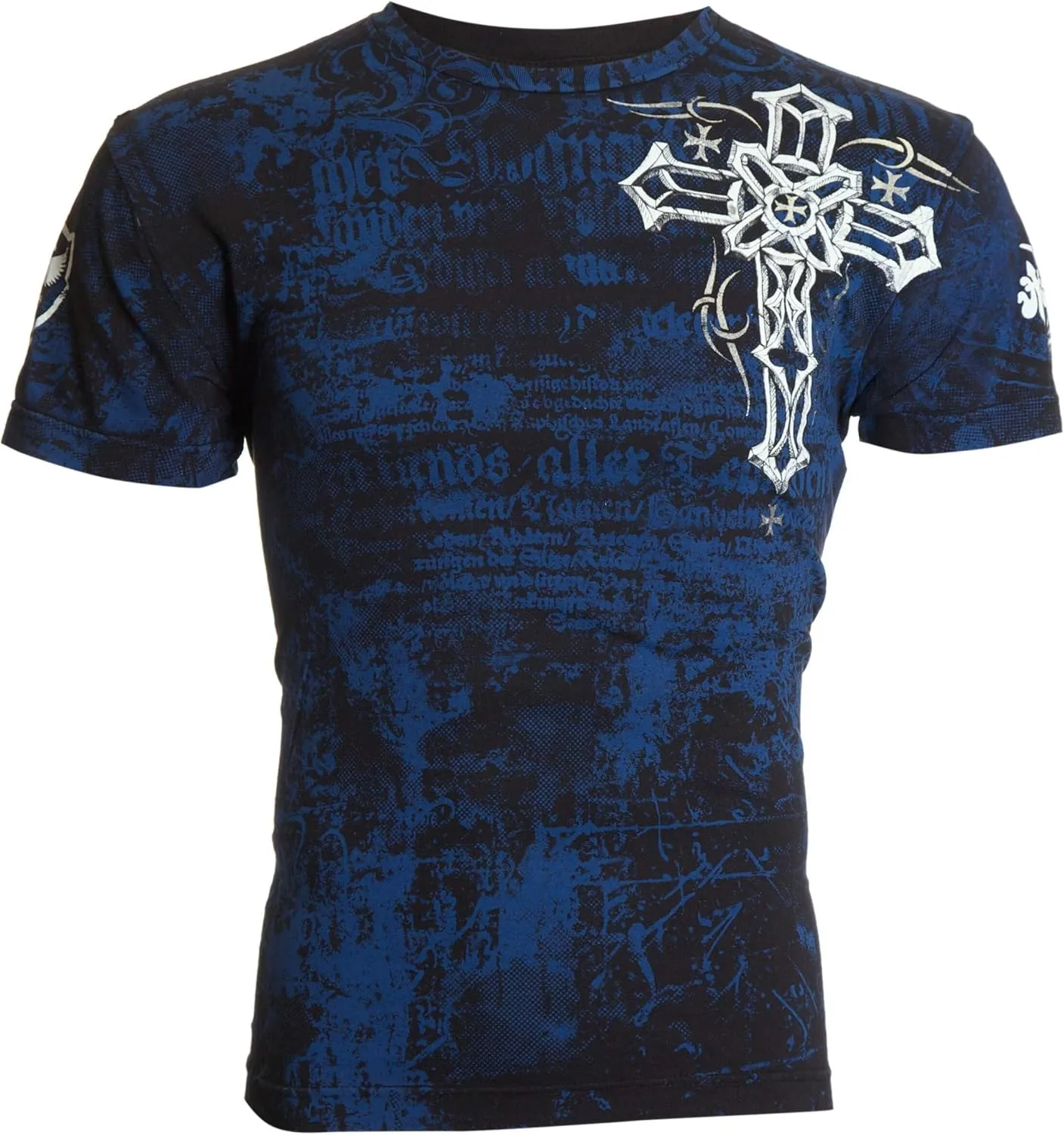Archaic by Affliction Men's T-Shirt Spike Wings Navy