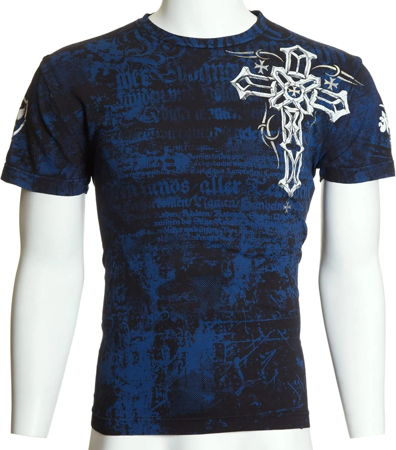 Archaic by Affliction Men's T-Shirt Spike Wings Navy