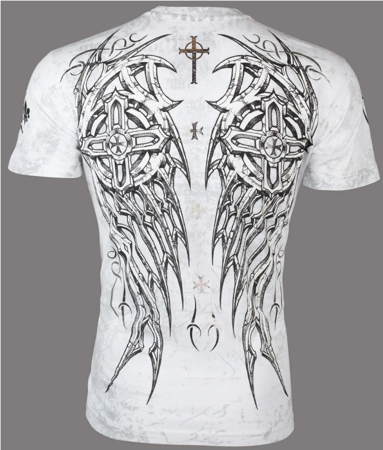 Archaic by Affliction Men's T-Shirt Spike Wings Navy