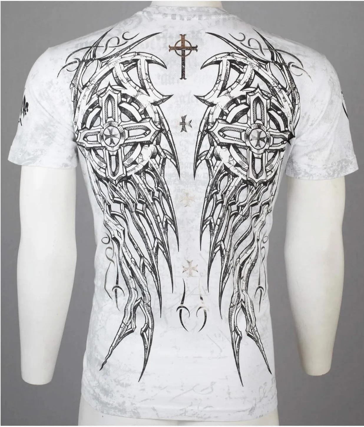 Archaic by Affliction Men's T-Shirt Spike Wings Navy