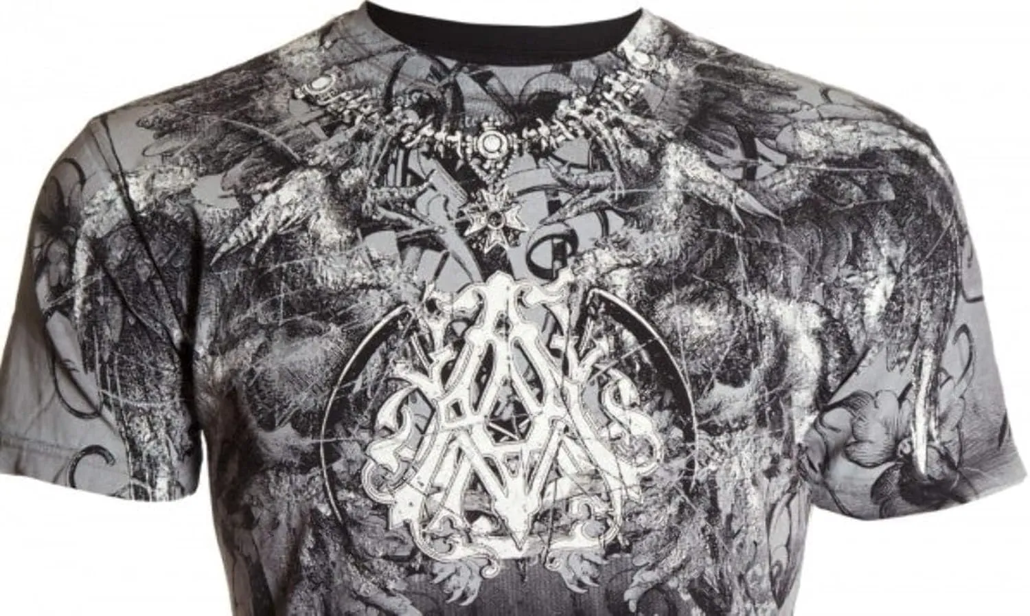 Archaic by Affliction Men's T-Shirt Spike Wings Navy