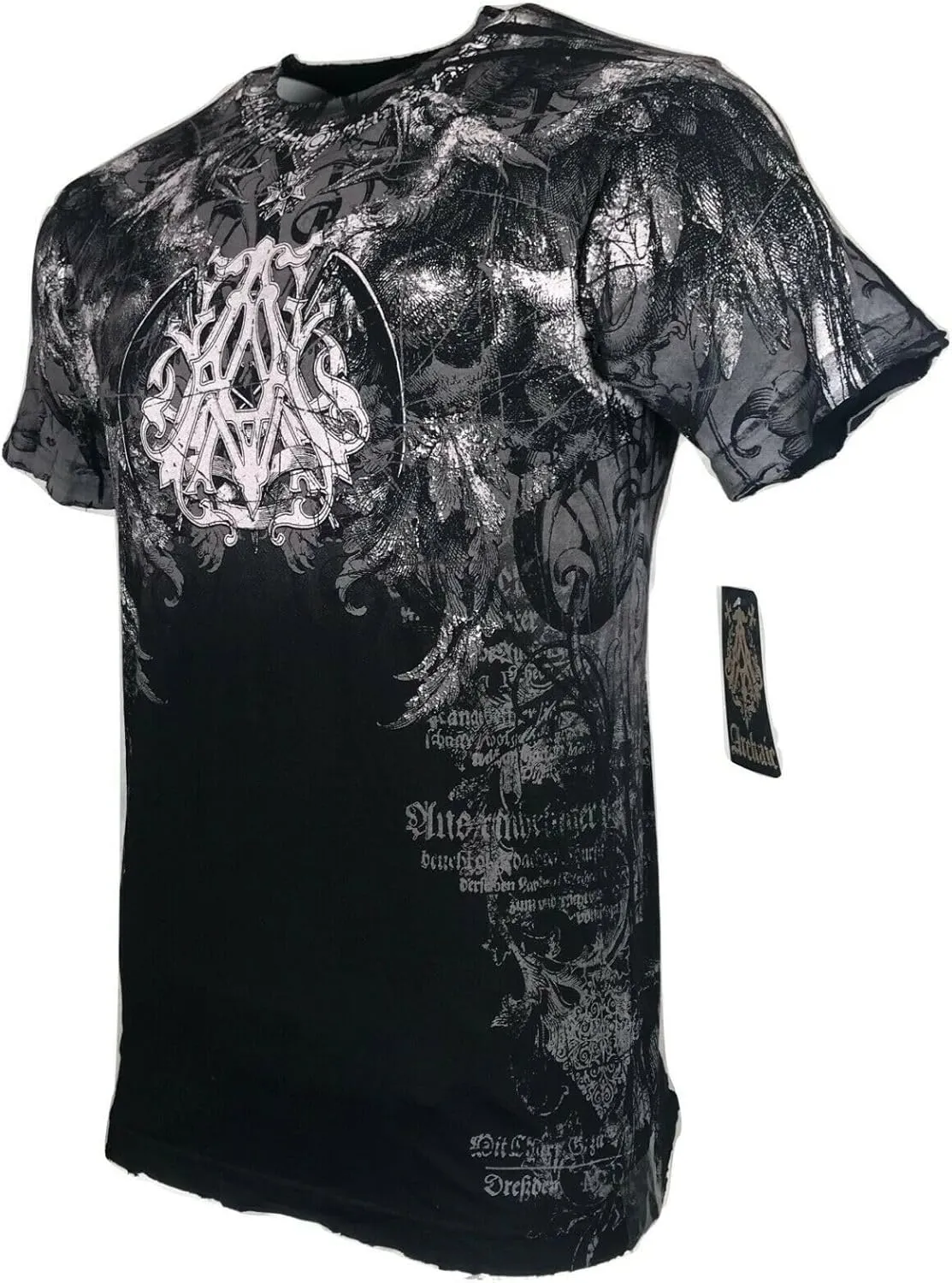 Archaic by Affliction Men's T-Shirt Spike Wings Navy