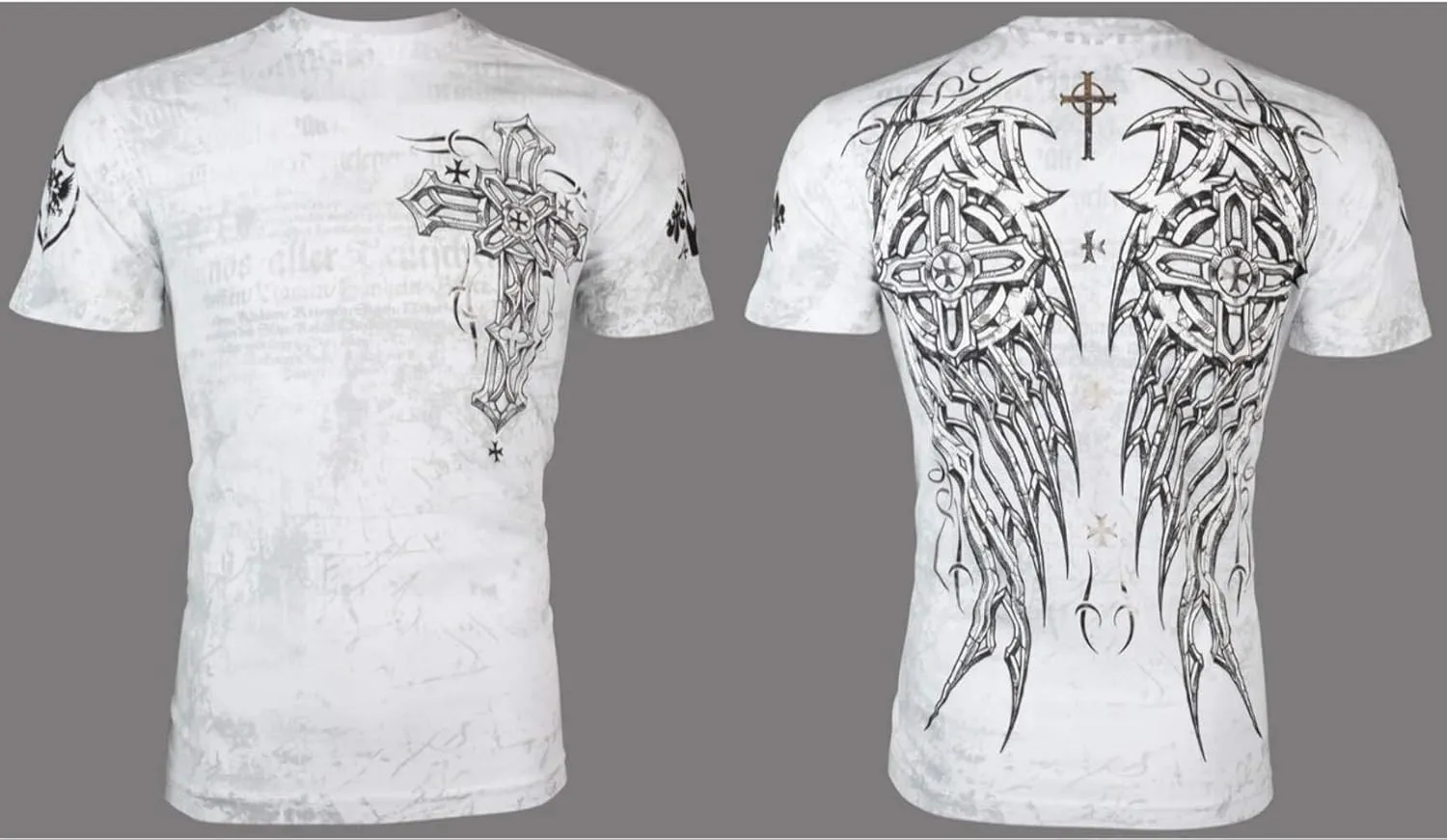 Archaic by Affliction Men's T-Shirt Spike Wings Navy