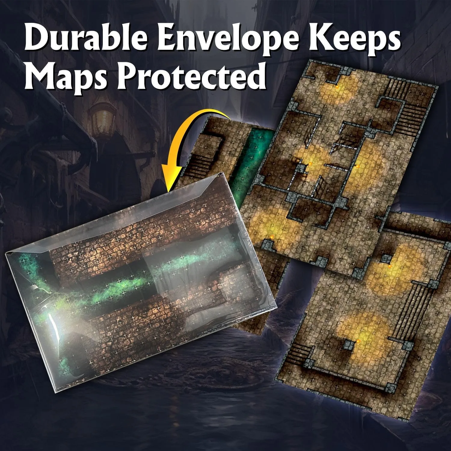 Arcknight The Dungeons Roleplaying Battlemaps; 16 Modular RPG Maps in 8 Double-Sided Pages, 1" Square Grid, Modular & Versatile Design for Tabletop Gaming - for Dungeons & Dragons & Pathfinder