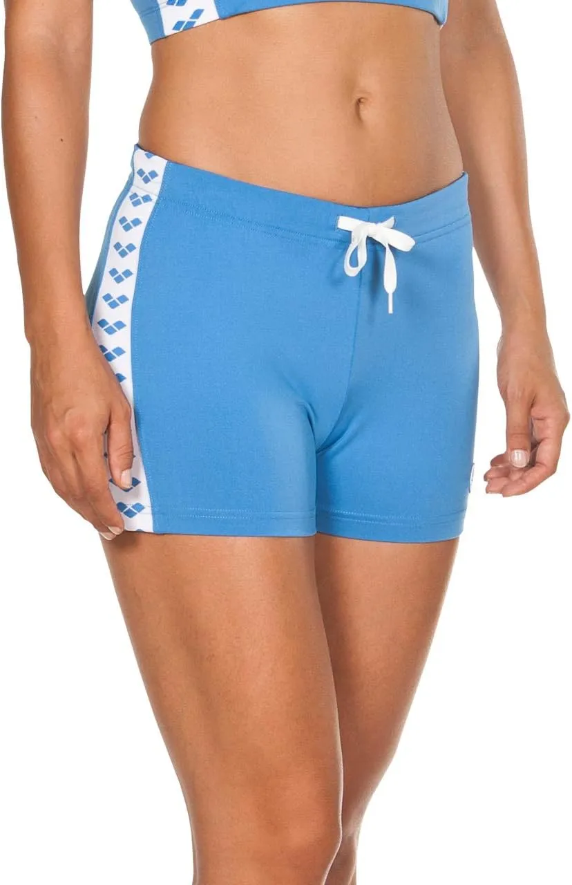 ARENA Icons Women's Lorella Team Shorts Training Gym Workout Bottoms MaxDry Fabric High-Rise Tight Fit Elastic Waistband