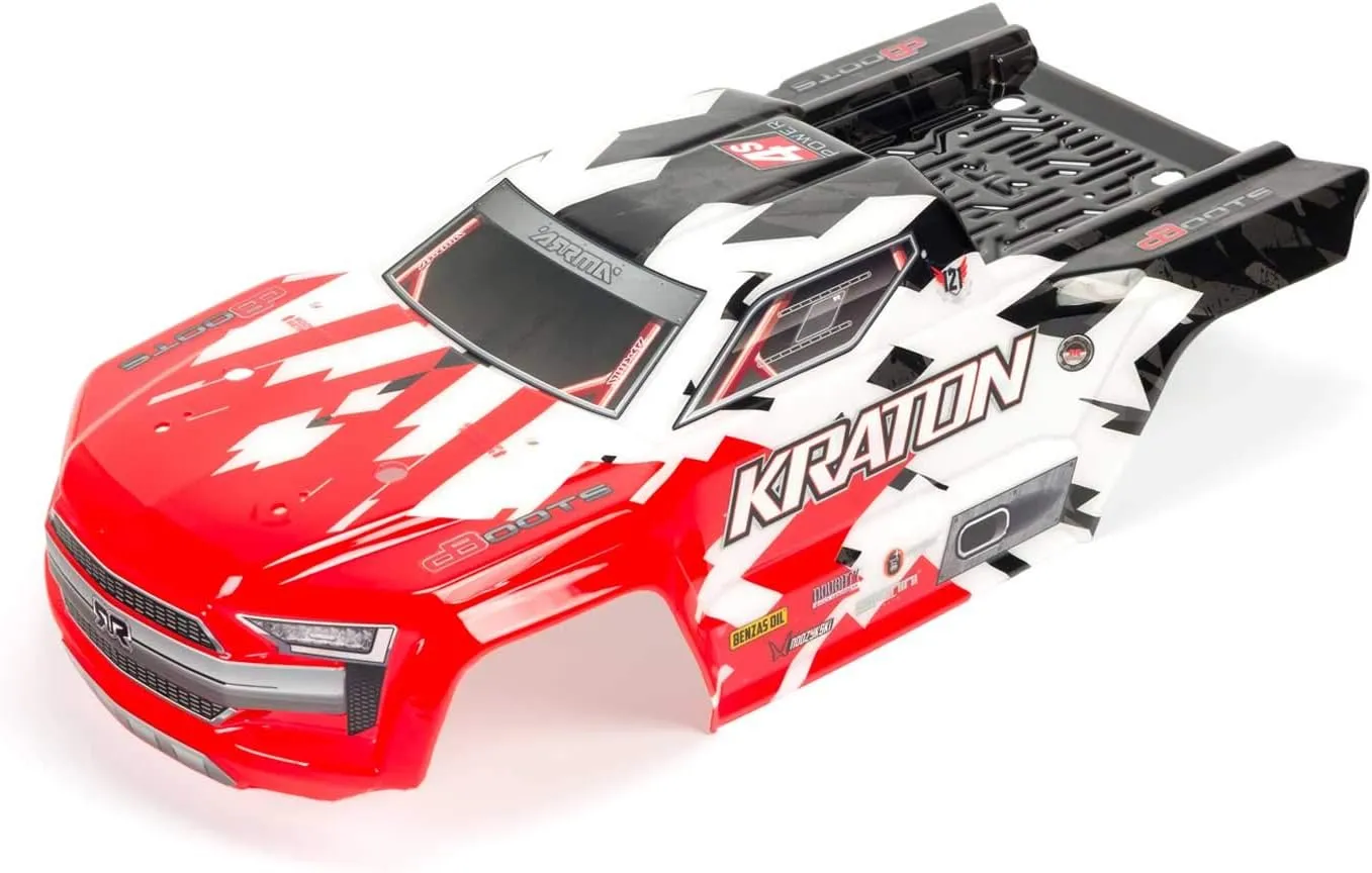 ARRMA 1/10 Painted Trimmed Body with Decals, Red: KRATON 4X4 BLX, ARA402215