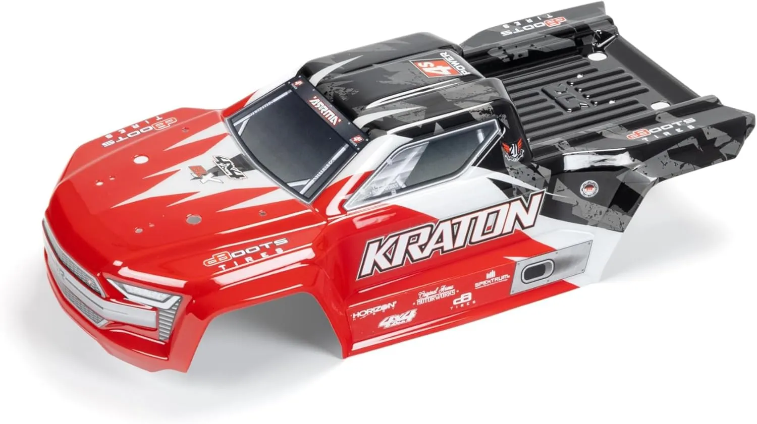 ARRMA Kraton 4x4 BLX Painted Decaled Trimmed Body (Red/Black), ARA402358