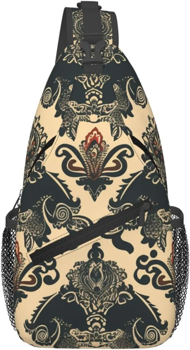 Asian Elephants Cross Chest Bag Diagonally Sling Backpack Outdoor Travel Cycling Bag for Men Women