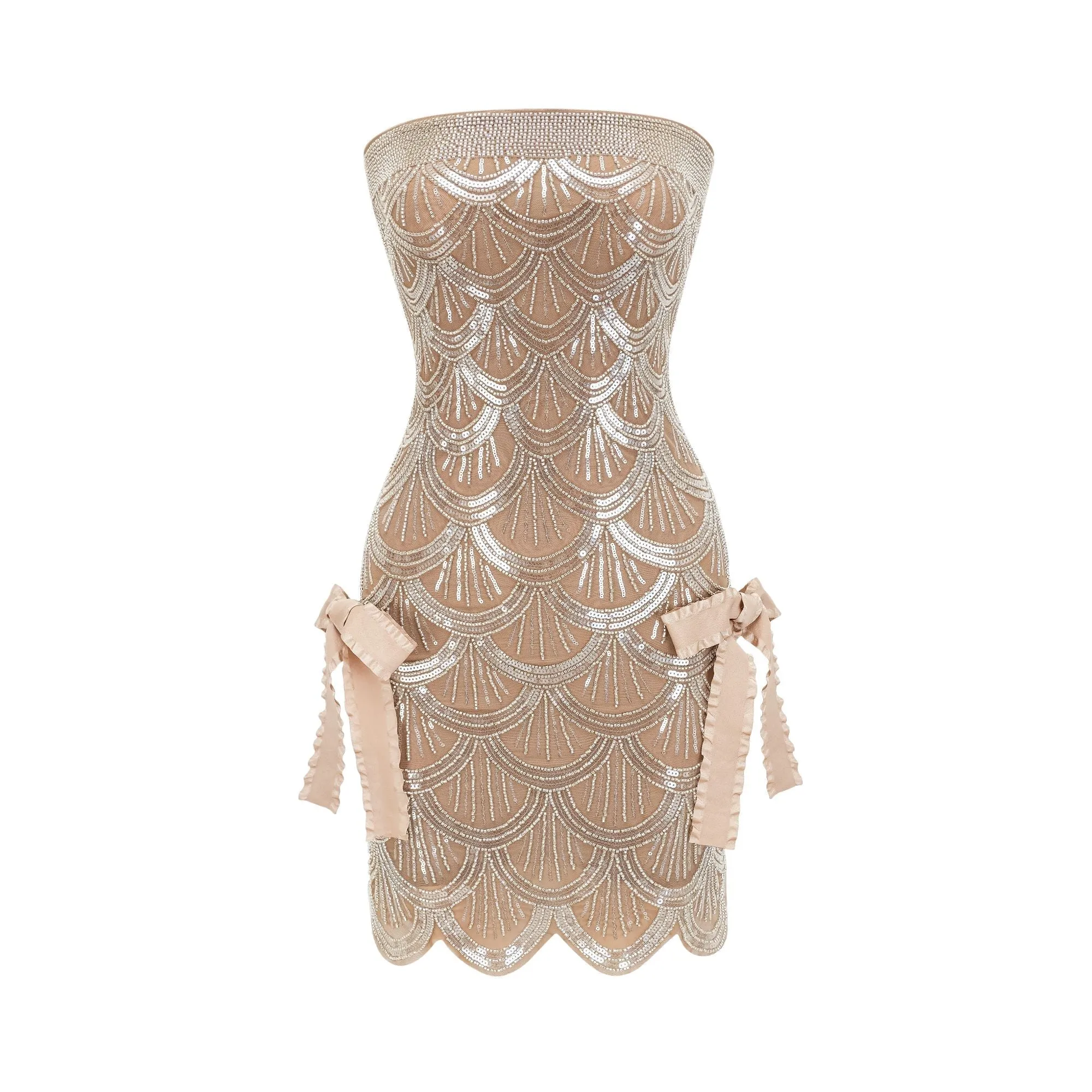 Astrid brown embellished mini dress