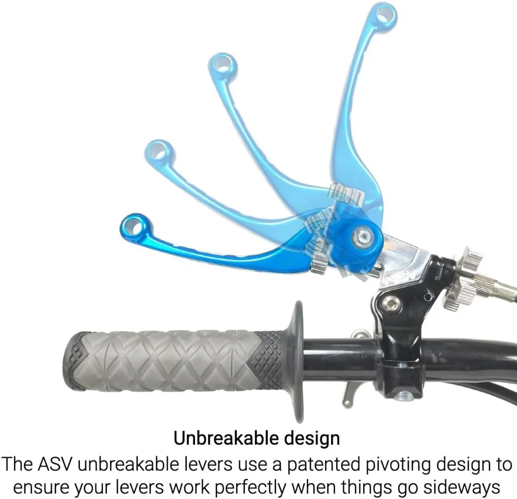 ASV F3 Series Unbreakable Front and Rear Brake Levers for Yamaha PW50 (2004-2024) (Black) - RFF30303-k