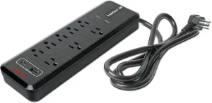AudioQuest PowerQuest G8 – 8-Outlet Surge Protector with USB-A and USB-C Charging Ports - Perfect for TV, AV Receiver, Xbox, PlayStation, Soundbar, Computer, and Home Office