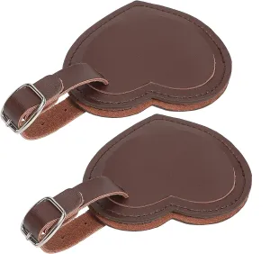 AVIMA Premium Handmade Leather Small Heart Luggage Travel Bag Suitcase Tags 2pcs