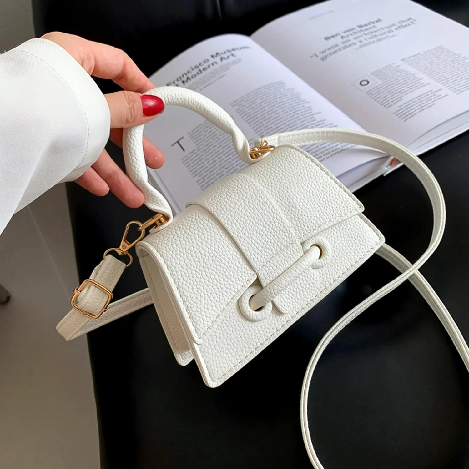 Ayliss Mini Crossbody Handbag Women's Purse Clutch Cute Mini Trendy Bag Top Handle PU Leather Shoulder Bag