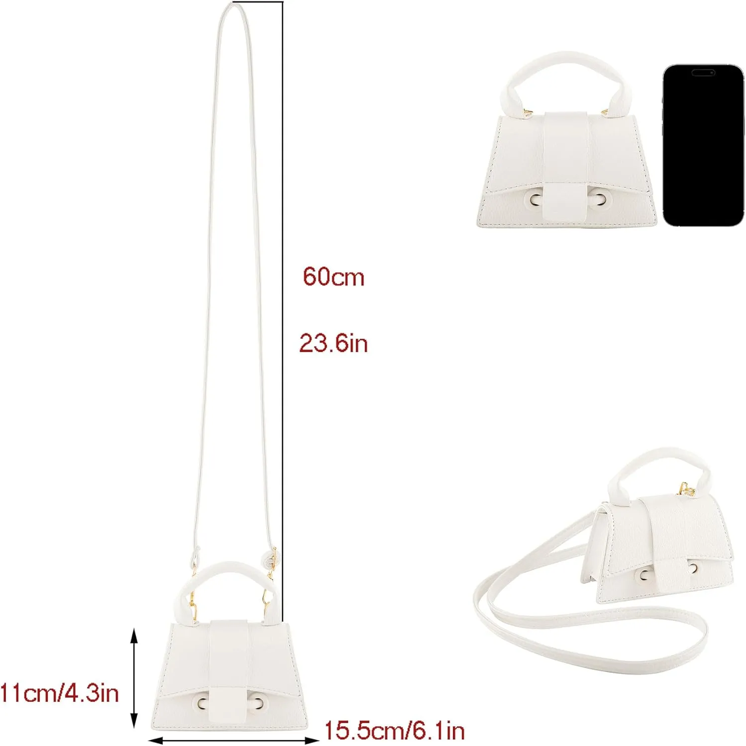 Ayliss Mini Crossbody Handbag Women's Purse Clutch Cute Mini Trendy Bag Top Handle PU Leather Shoulder Bag