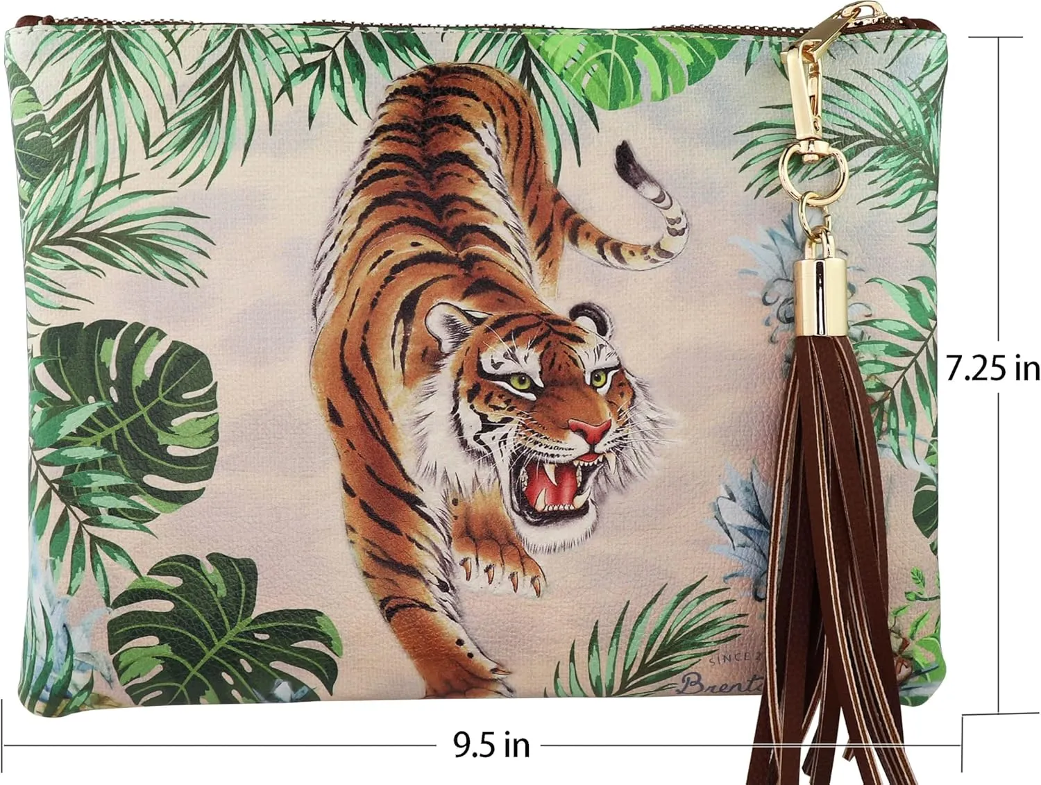 B BRENTANO Vegan Clutch Bag Pouch with Tassel Accent