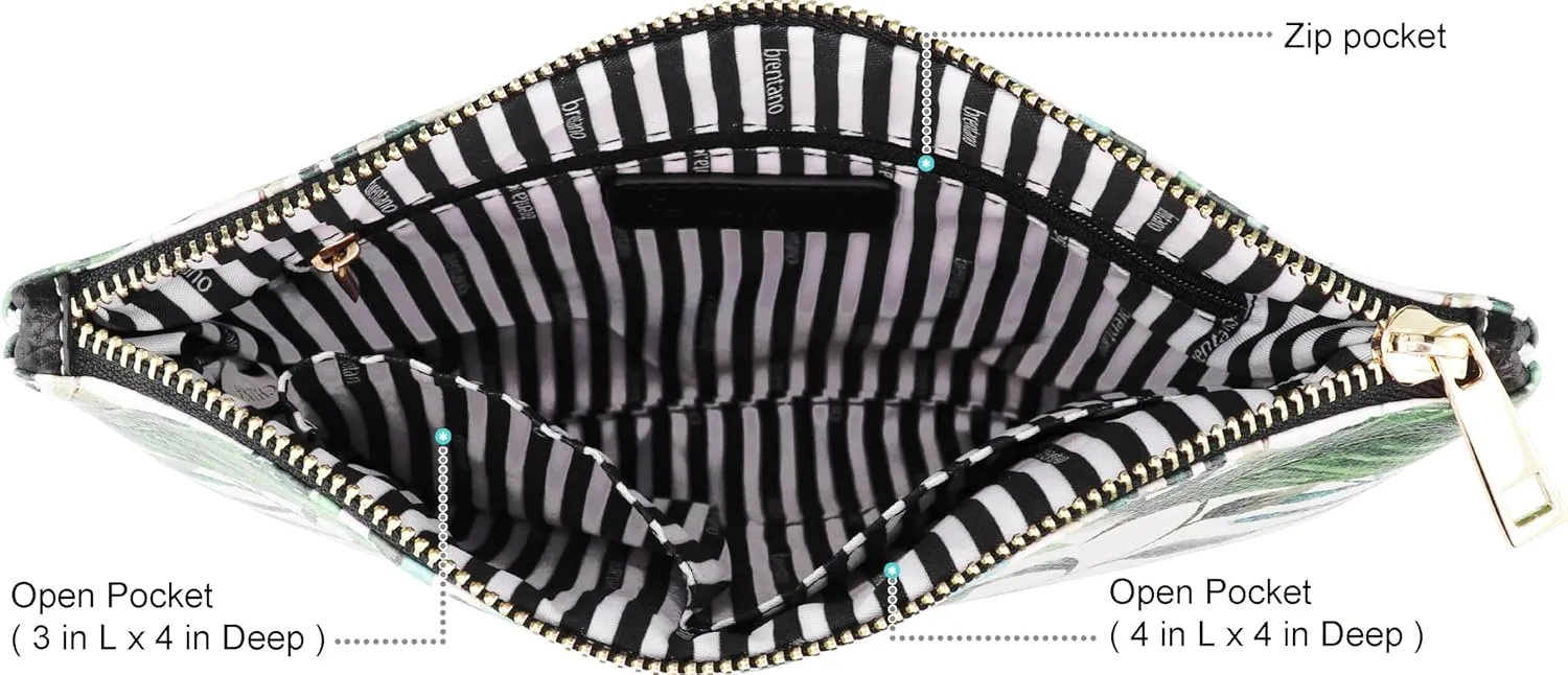 B BRENTANO Vegan Clutch Bag Pouch with Tassel Accent