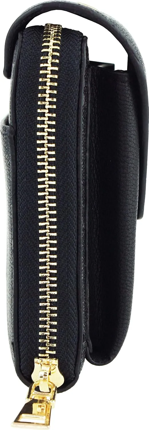 B BRENTANO Vegan Envelope Clutch Wallet Crossbody Purse with Chain Strap