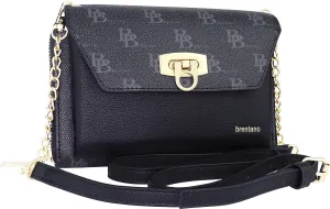 B BRENTANO Vegan Envelope Clutch Wallet Crossbody Purse with Chain Strap