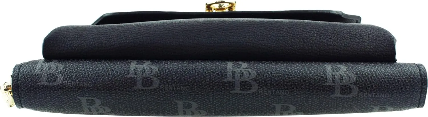 B BRENTANO Vegan Envelope Clutch Wallet Crossbody Purse with Chain Strap