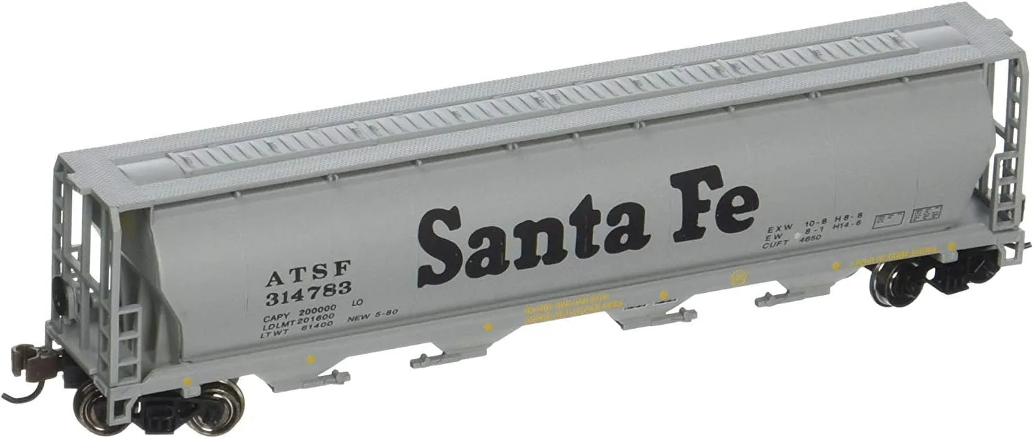 Bachmann Industries Inc. Canadian 4-Bay Cylindrical Grain Hopper Santa Fe - N Scale