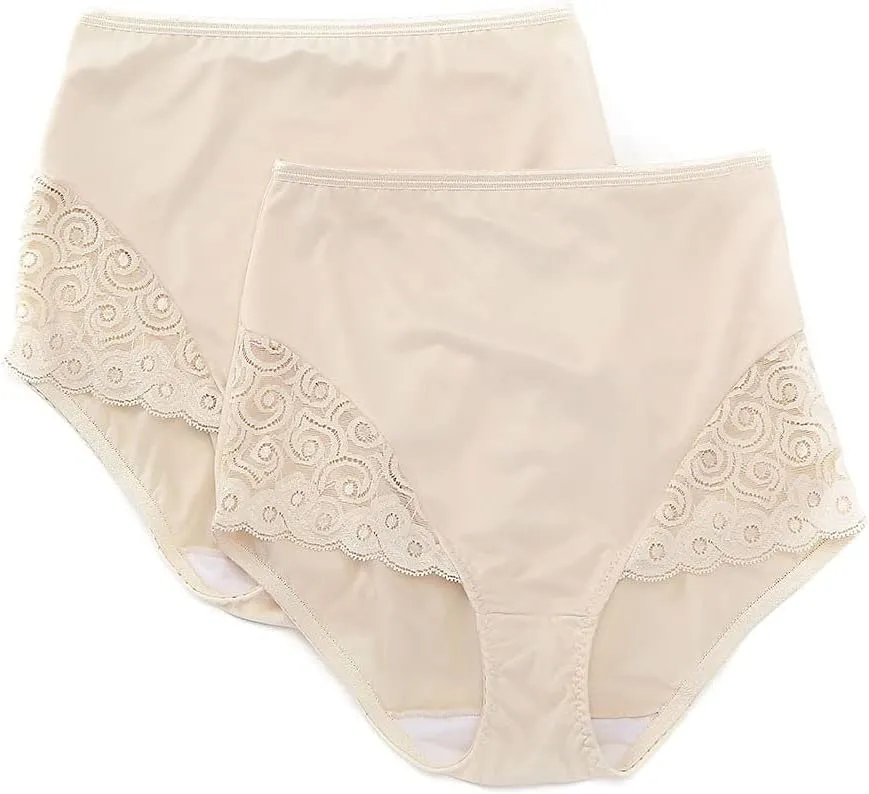 Bali Women's Firm Control Shapewear Brief With Lace Dfx054 2-pack