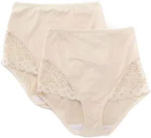 Bali Women's Firm Control Shapewear Brief With Lace Dfx054 2-pack