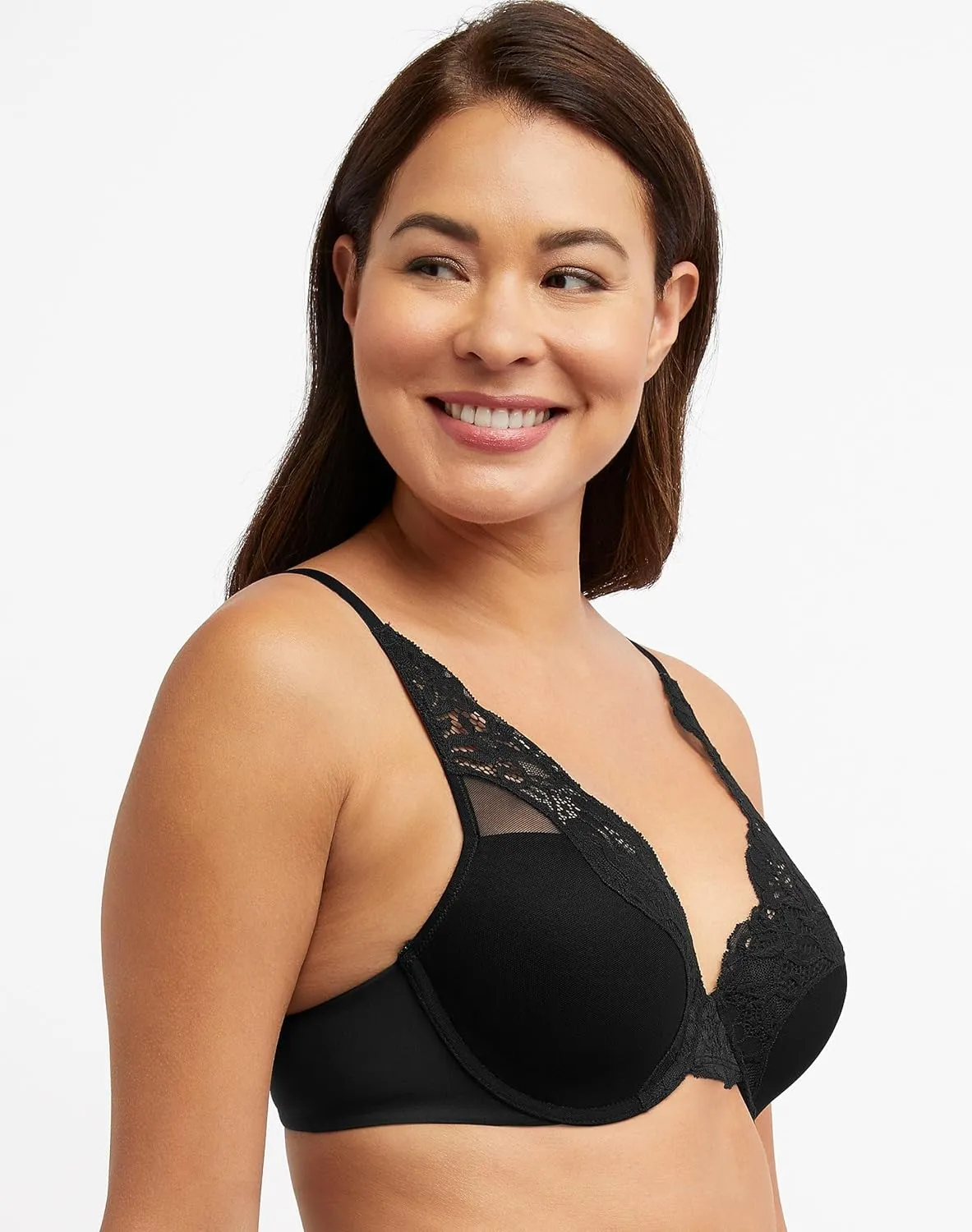 Bali Women's Lace Underwire Bra, One Smooth U Comfort Stretch Full-Coverage Convertible Bra