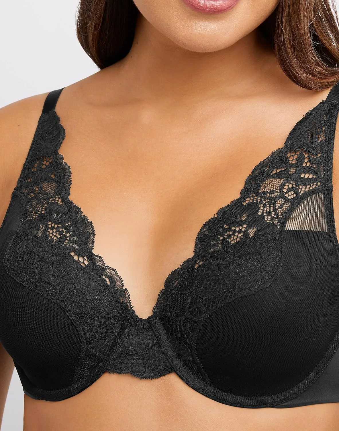 Bali Women's Lace Underwire Bra, One Smooth U Comfort Stretch Full-Coverage Convertible Bra