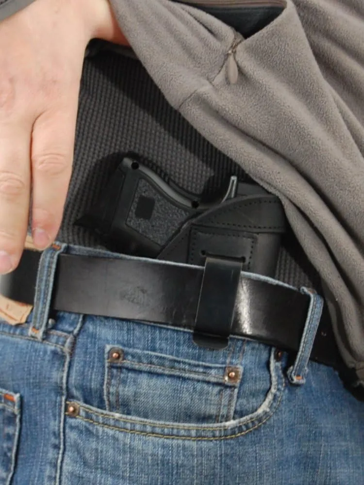 Barsony New Black Leather Inside The Waistband Holster for S&W M&P Shield with Laser