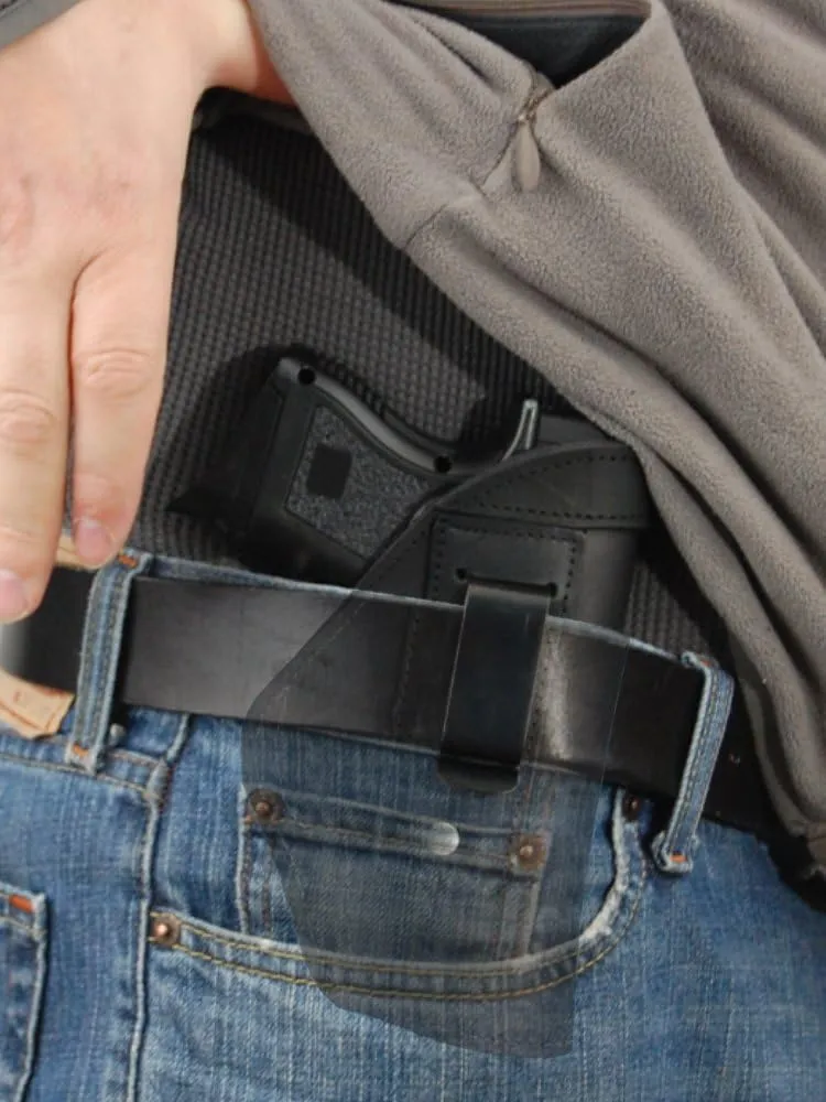 Barsony New Black Leather Inside The Waistband Holster for S&W M&P Shield with Laser