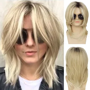 Baruisi Mens Wig Blonde Long Straight Synthetic Natural Looking Costume Cosplay Hair Wig