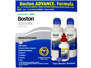 Bausch   Lomb Boston Advance Formula Multipack, 2 Bottle System with Daily Cleaner (1 fl oz), Conditioning Solution (2 x 4 fl oz), and Lens Case, for Rigid Gas Permeable Lenses.