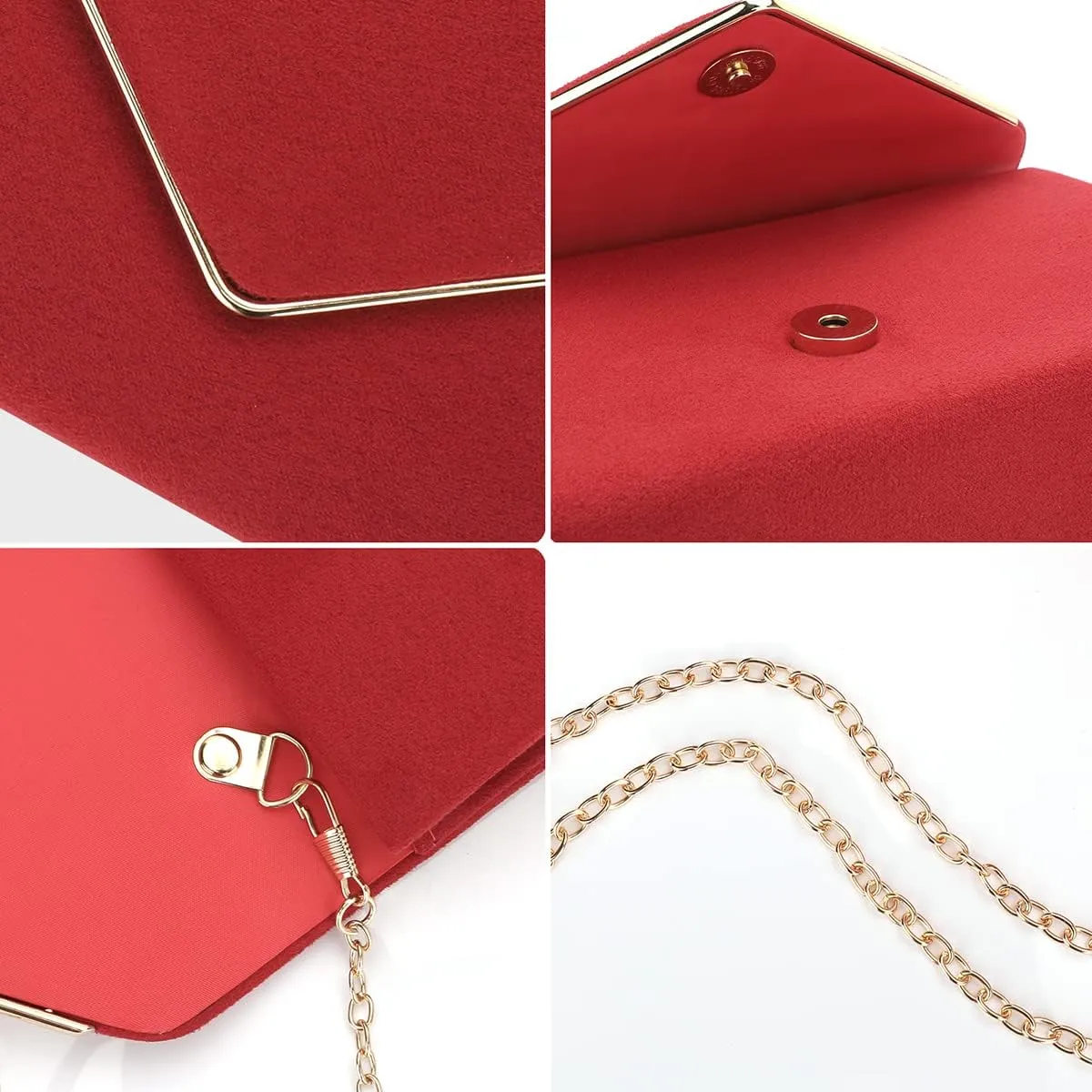 BBjinronjy Clutch Purse for Women Evening Bags Handbags for Wedding Party Cocktail Prom Faux Suede Crossbody Shoulder Bag
