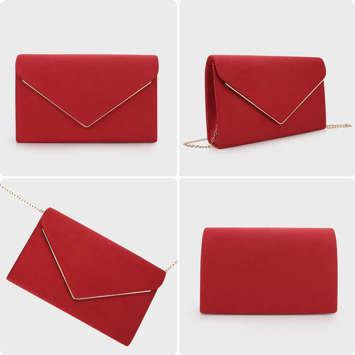 BBjinronjy Clutch Purse for Women Evening Bags Handbags for Wedding Party Cocktail Prom Faux Suede Crossbody Shoulder Bag