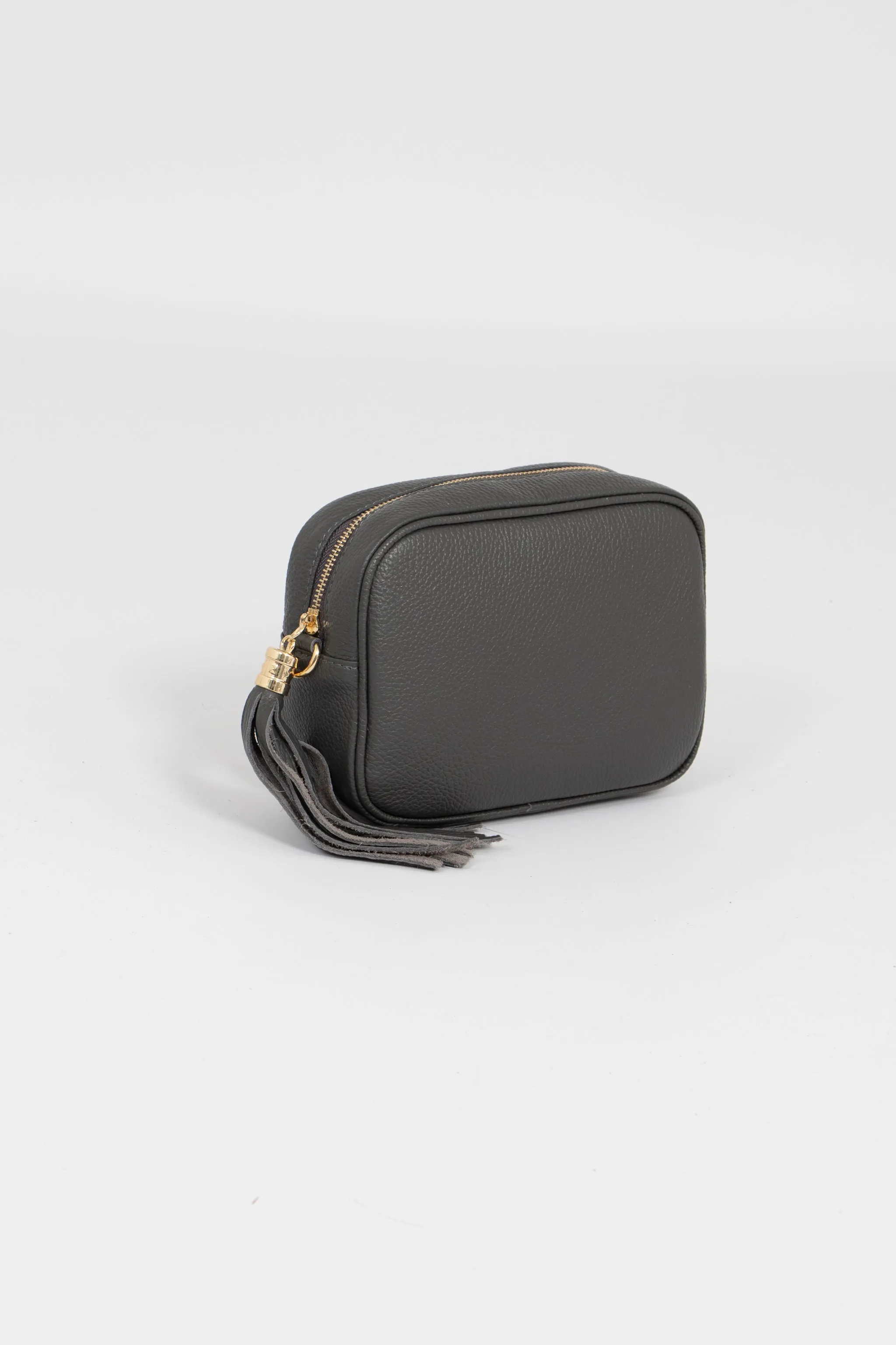 Beau Crossbody Bag - Dark Grey, Pebbled