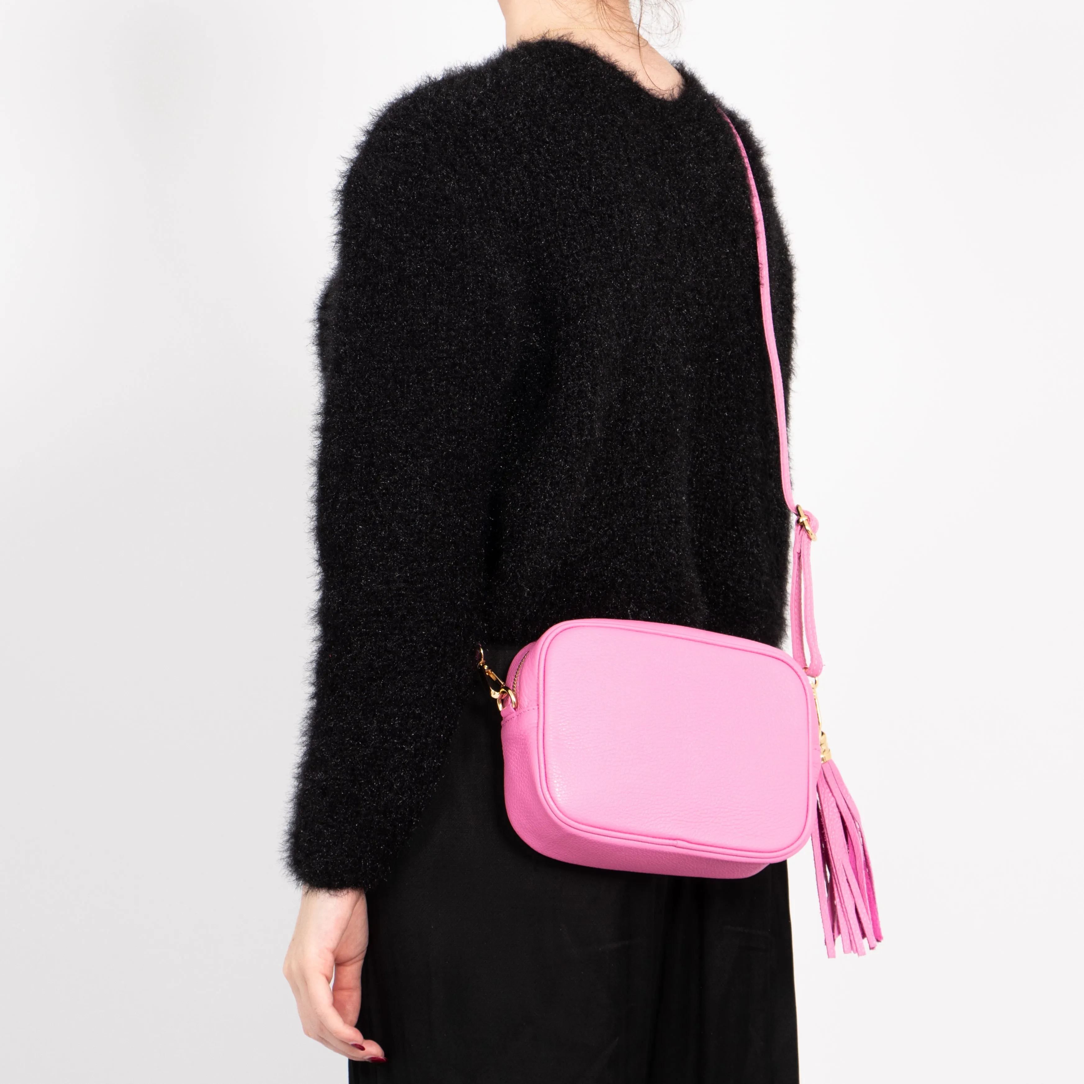 Beau Crossbody Bag - Hot Pink, Pebbled