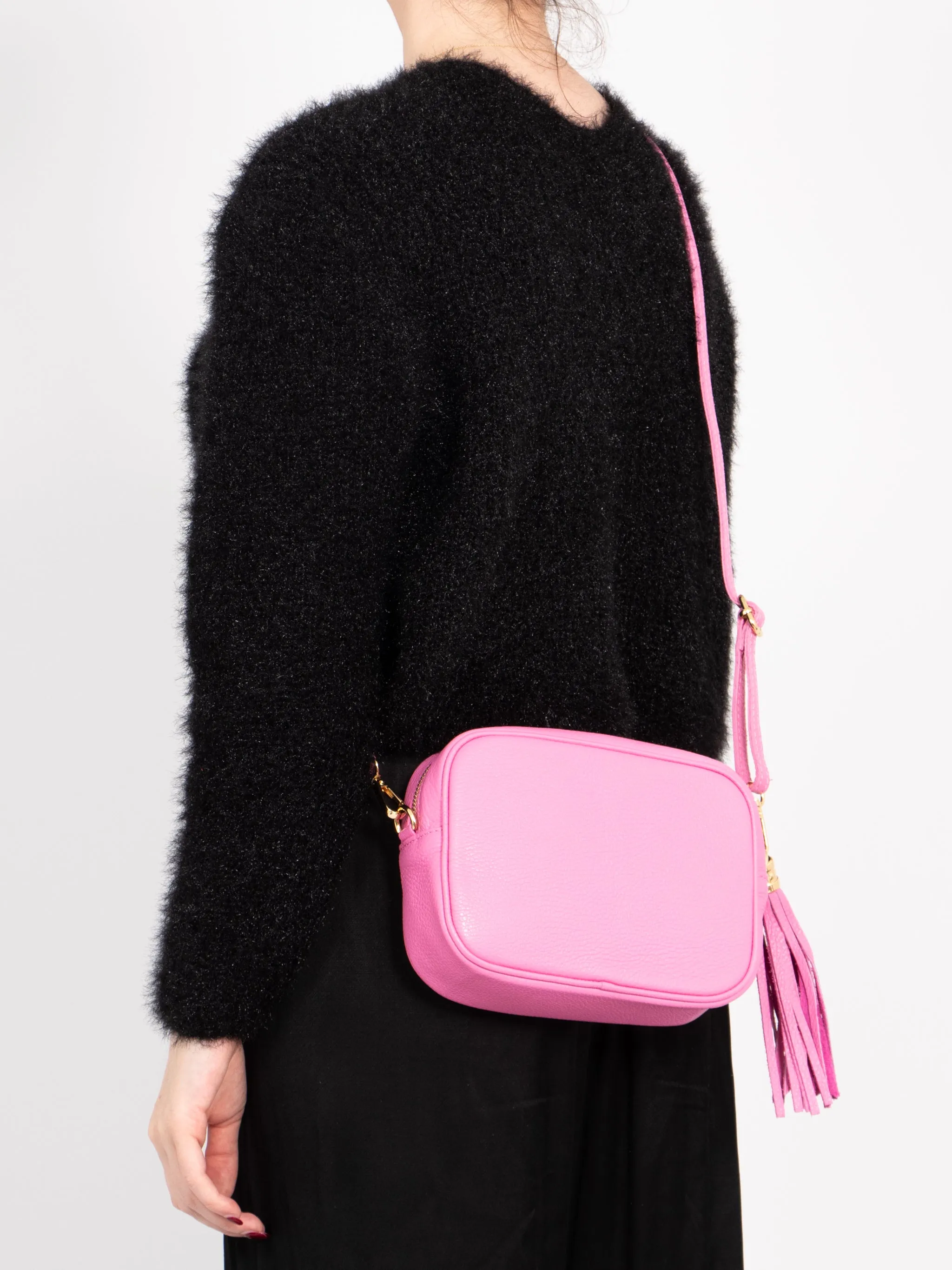 Beau Crossbody Bag - Hot Pink, Pebbled