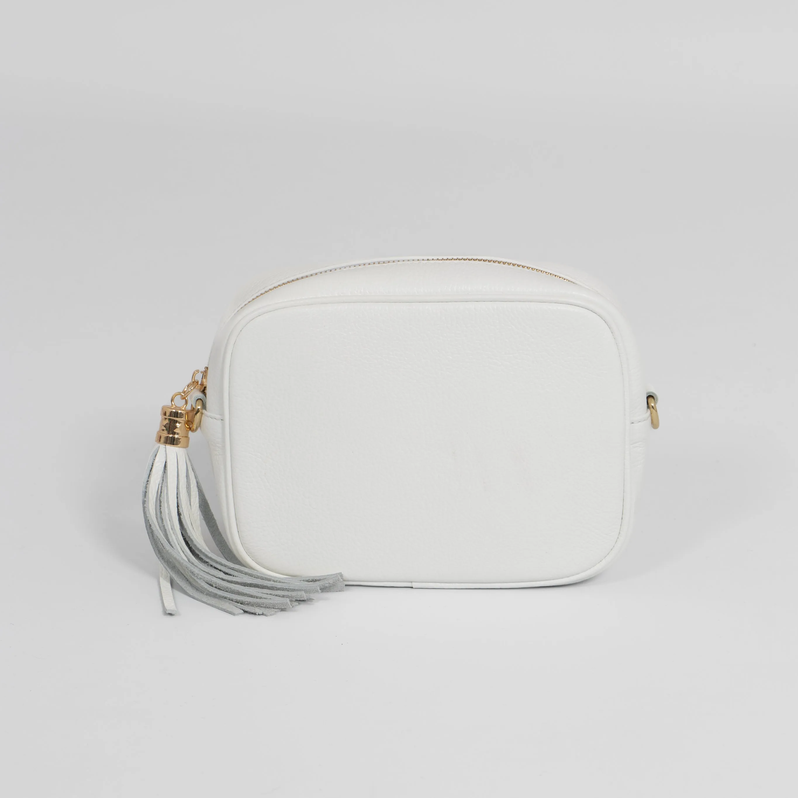 Beau Crossbody Bag - White, Pebbled