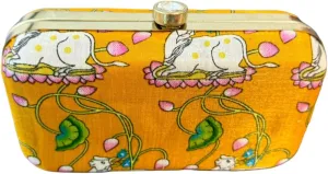 Beautiful Traditional Pichwai Print Clutch for Women as Gift, Return Gift, Return Gifts on Indian Festivals & Weddings