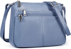 befen Genuine Leather Crossbody Purses Bags for Women, Small Pocketbooks Shoulder Bag Satchel Purse with Multi Pockets